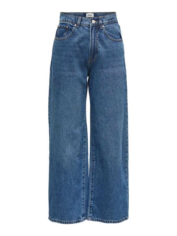 ONLY Women's Onlhope Ex Hw Wide Dnm Add465 Noos Jeans, Medium Blue Denim, 26W 30L UK