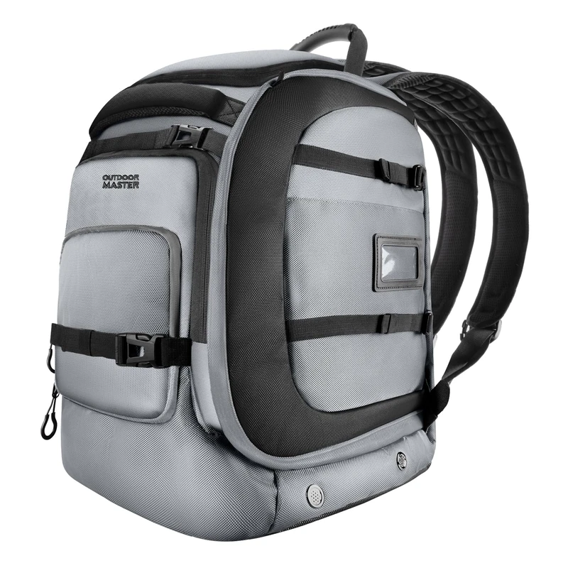 OutdoorMaster Boot Bag, 65L Waterproof Ski Snowboard Boots Air Cushion Shoulder Pad Skiing Gear Bag Travel Backpack for Ski Helmets, Goggles & Accessories Men & Women - Silver Gray