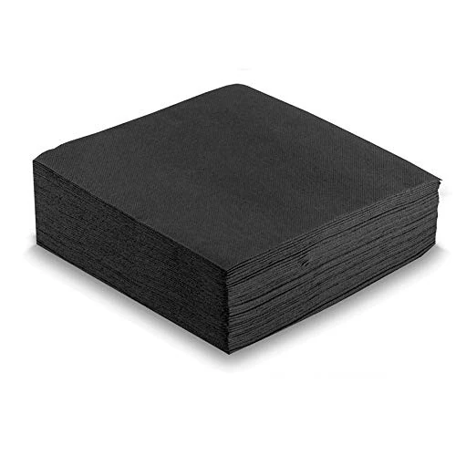 Morigami, Standard Size Napkin, Pleat 1/4, Tip Point, 200 Napkins, Black