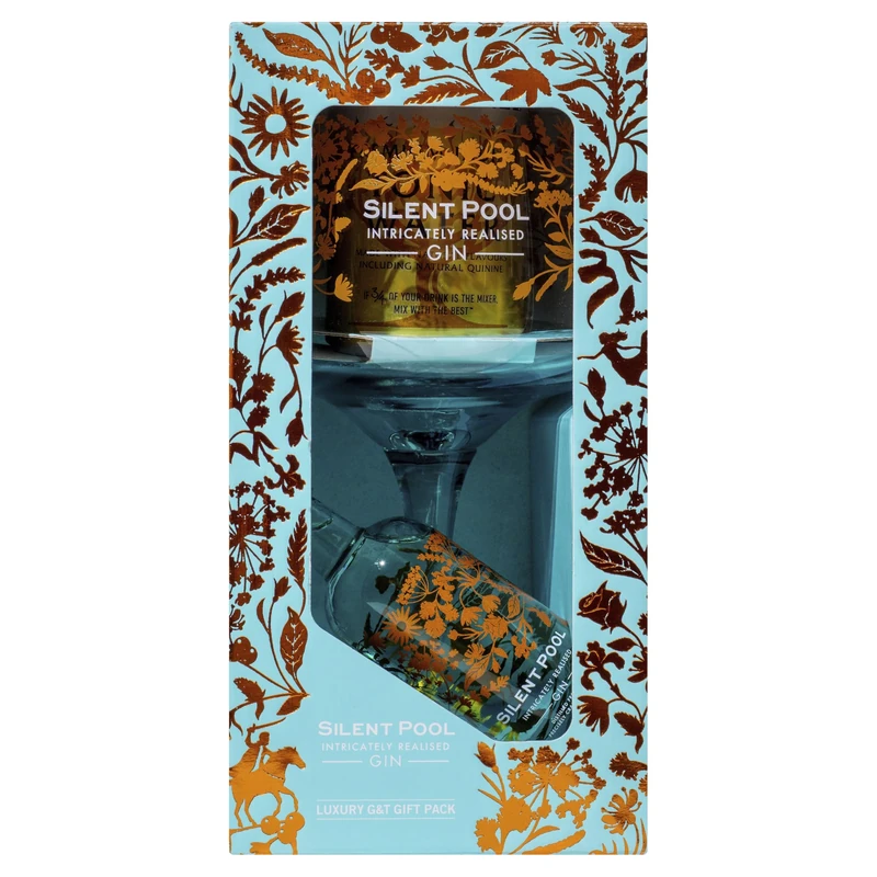 SILENT POOL - Ultra-Premium London Dry Gin & Tonic Gift Set - 5cl Silent Pool Original Gin, Copa Glass & Fever-Tree Indian Tonic - Award-Winning - Ultimate Gin Gift - 43% ABV - Image 1