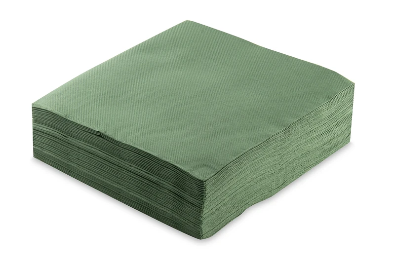 Morigami, Standard Size Napkin, Pleat 1/4, Tip Point, 200 Napkins, Green