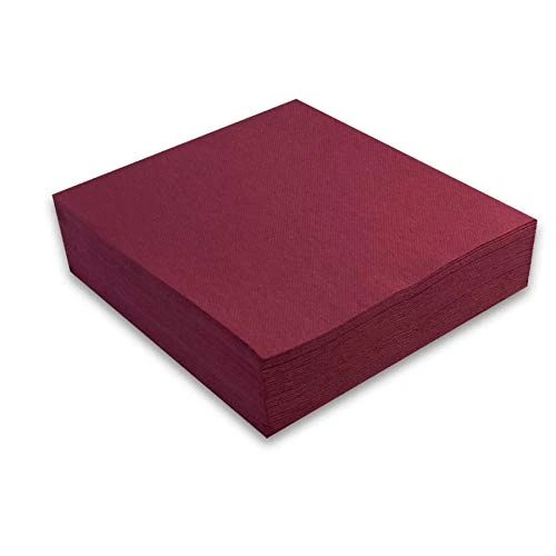 Morigami, Standard Size Napkin, Pleat 1/4, Tip Point, 200 Napkins, Bordeaux