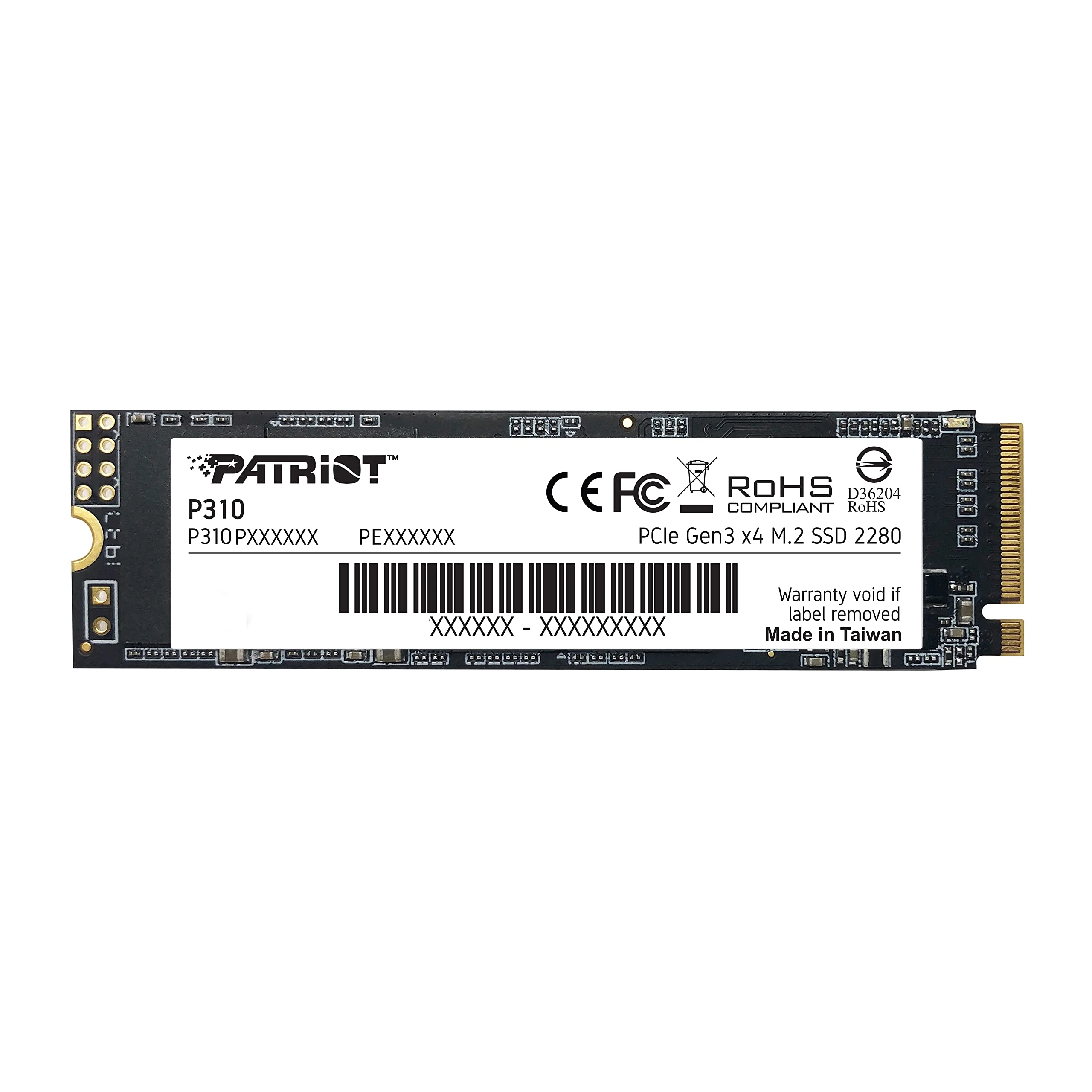Patriot P310 480GB Internal SSD - NVMe PCIe M.2 Gen3 x 4 - Low-Power Consumption Solid State Drive - P310P480GM28