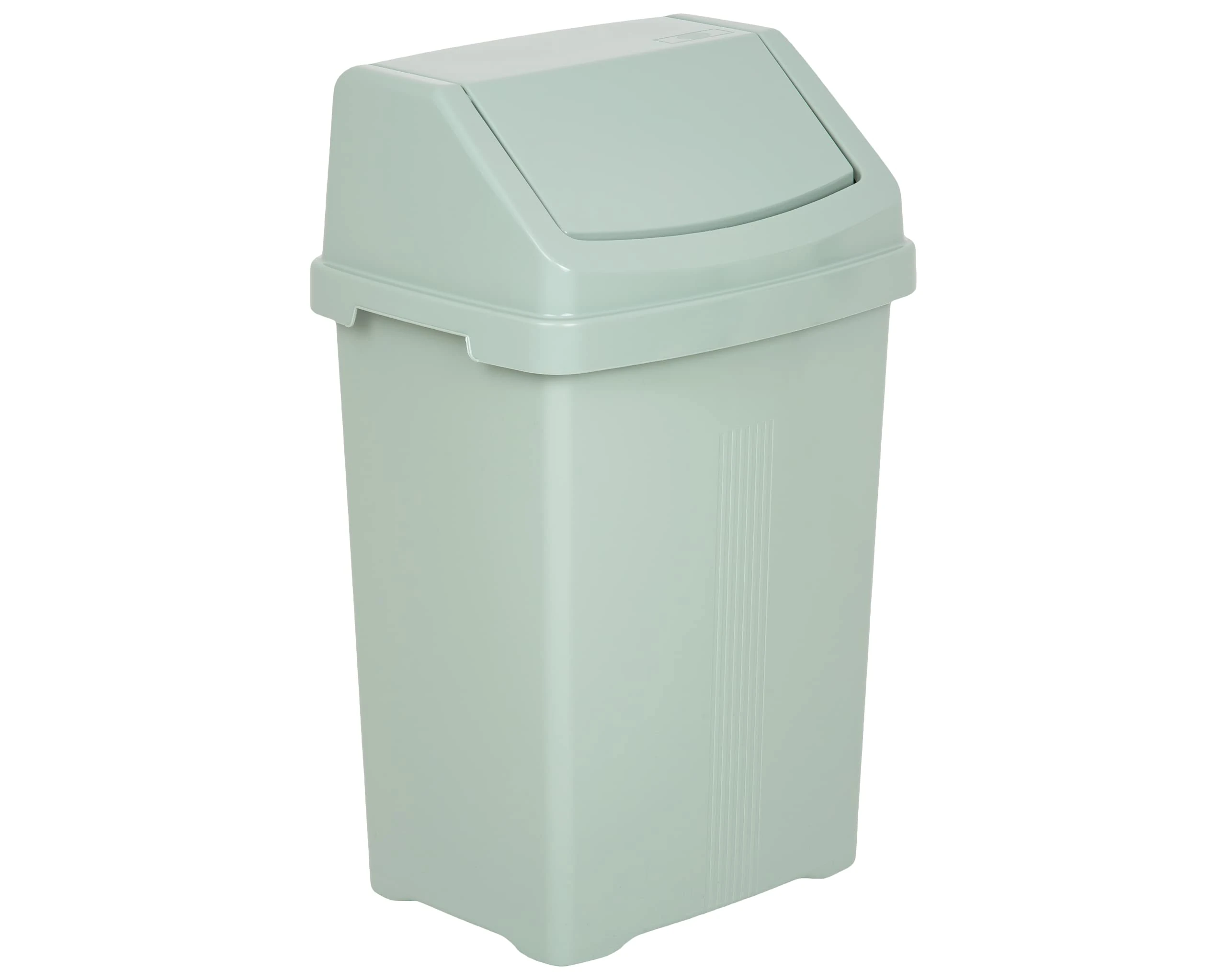 JMS we create smile 8L/25L/50L Litre Plastic Swing Lid Bin Waste Recycle Dustbins Rubbish Trash Refused Bins (Silver Sage, 50 LITRE)