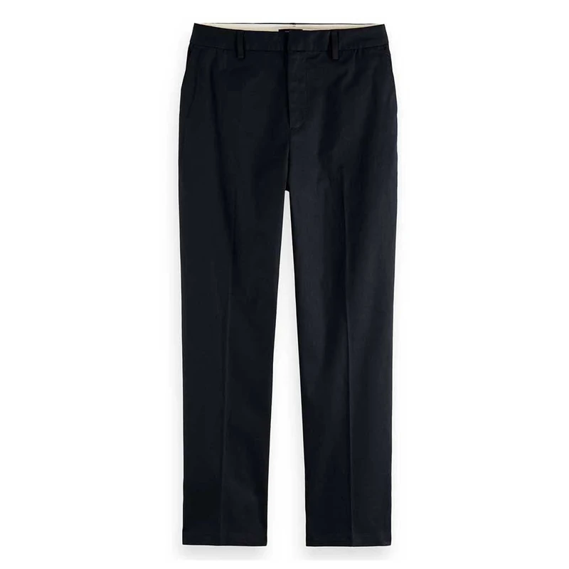 Scotch & Soda Maison Women's Abott - Mid Rise Tapered Chino in Organic Cotton Pants, Night 0002, 32/32
