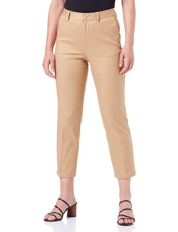 Scotch & Soda Maison Women's Abott - Mid Rise Tapered Chino in Organic Cotton Pants, Sand 0137, 28/34