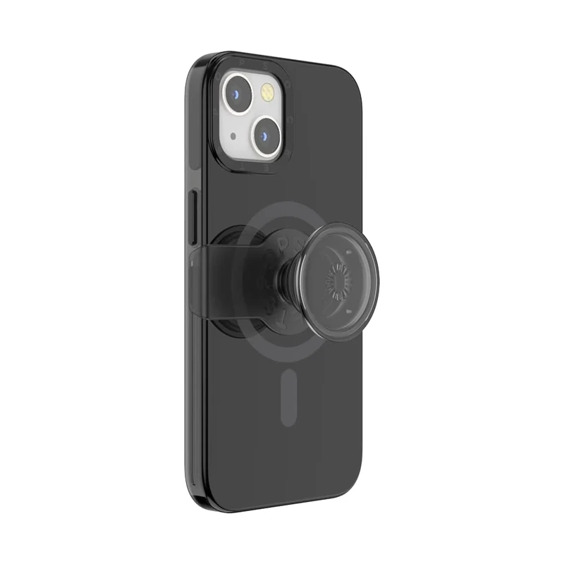 PopSockets iPhone 13 Case with Phone Grip and Slide, Phone Case for iPhone 13 - Black