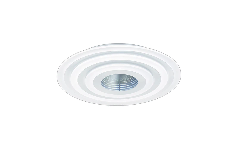 Fischer & Honsel Lucci LED Ceiling Light 1-Bulb Round Living Room Light with Remote Control Fully Dimmable Acrylic Glass Diameter 48 cm