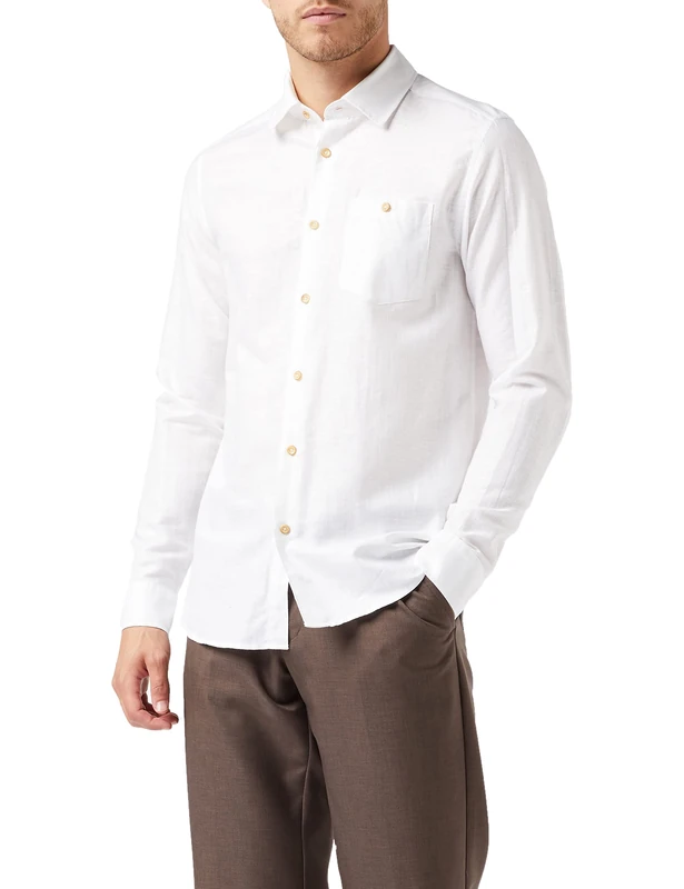 Ted Baker SAUSS LS Linen Shirt White