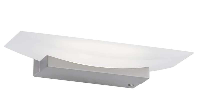 Fischer & Honsel LED Wall Light Bowl TW, Decorative Wall Lighting with Glass Lampshade, Dimmable, Includes CCT Tunable White, Matte Nickel Colours and Acrylic Glass in Satin White, 30 x 6 cm