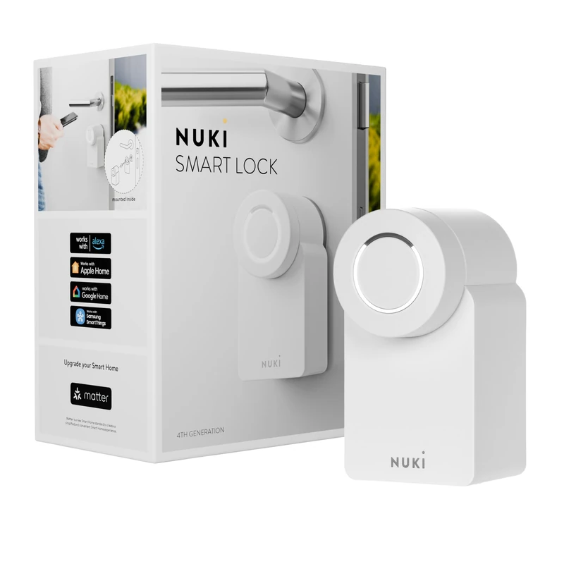 Nuki Smart Lock 3.0 for Euro Profile Cylinder, Smart Door Lock for Keyless Access With No Screwing or Drilling Required, Retrofittable Electronic Door Lock, White