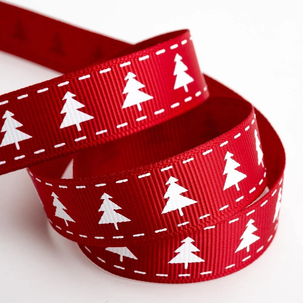 Italian Options Christmas Tree Ribbon 16mm x 5m Scarlet