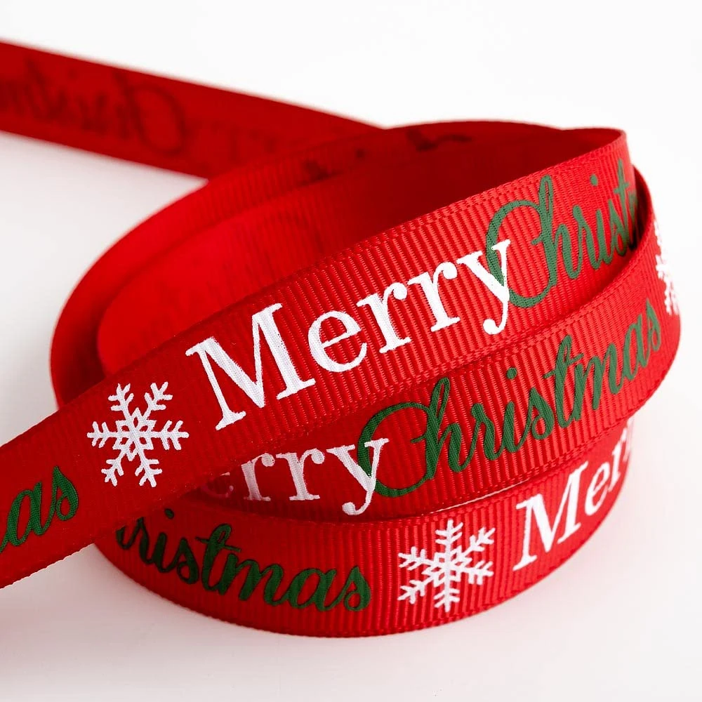 Italian Options Merry Christmas Ribbon 16mm x 5m Red