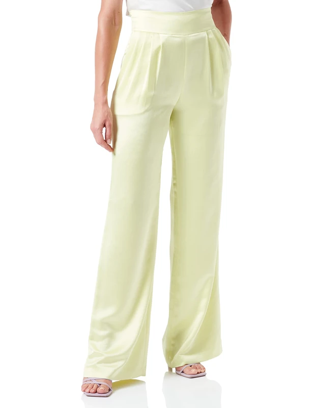 HUGO Women's Hajosa-1 Trousers, Light/Pastel Yellow745, Relaxed fit