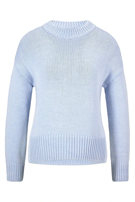 HUGO Womens Smegina Relaxed-fit Crew-Neck Sweater with Cashmere Touch Blue