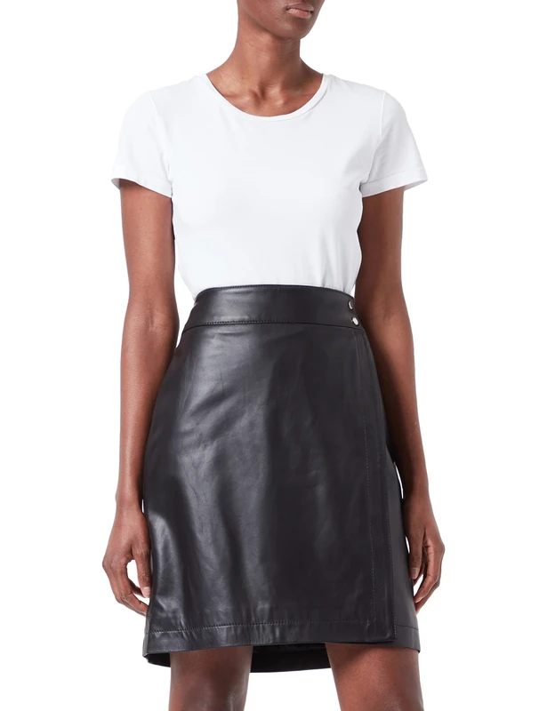 HUGO Women's Lemiri Leather Skirt, Black1, Not specified