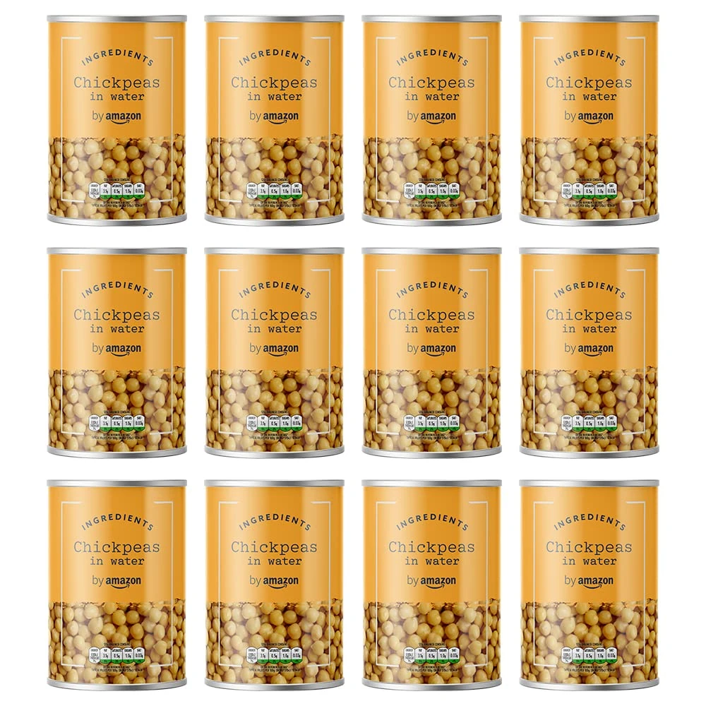 by Amazon Chickpeas In Water, 400g, Pack of 12
