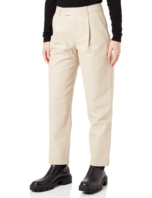 JJXX Women's JXADDIE Regular HW Leather Pants NOOS Lederhosen, Grau, XS