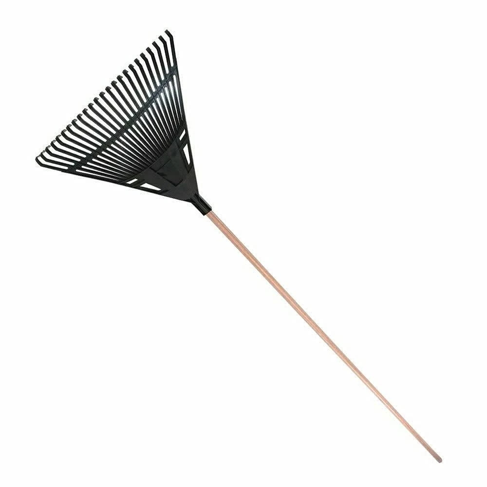 Easy Shopping® Garden Lawn Leaf Rake 20 Tooth Tines 150cm Strong Long Handle Lightweight Comfortable Grip Black Blade