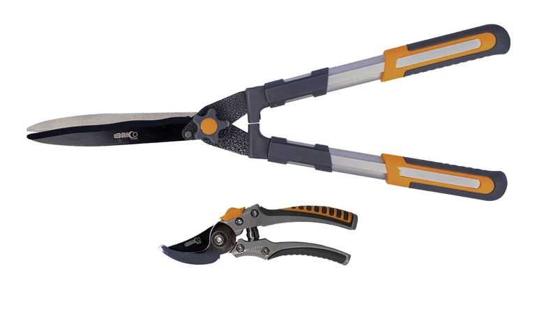 Bricoferr Set of 2 Hedge Shears with Wavy Blade 10" / Pruning Bypass