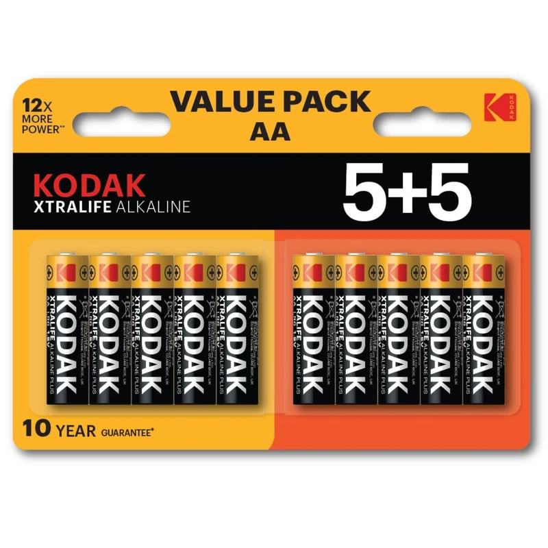 KODAK XTRALIFE ALKALINE BATTERIES AA 5+5PK 03/32