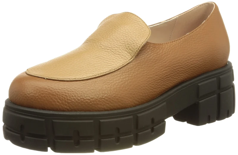 L37 HANDMADE SHOES Women's Off MA Mind Loafers, Brown/Tan, 5 UK