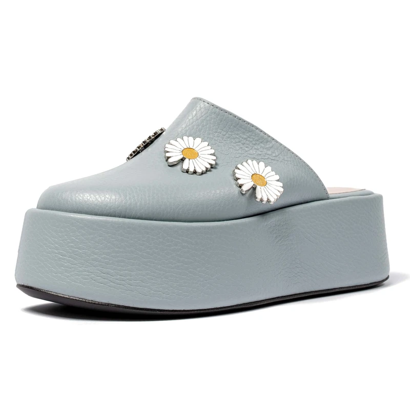 L37 HANDMADE SHOES Women's Moon Ring Sandal, Blue, 1 UK