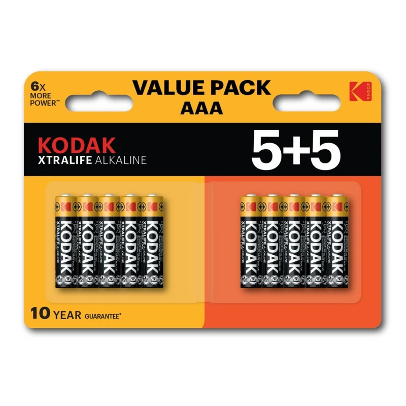 Kodak XTRALIFE Alkaline AAA Batteries 5+5 Pack - 03/32