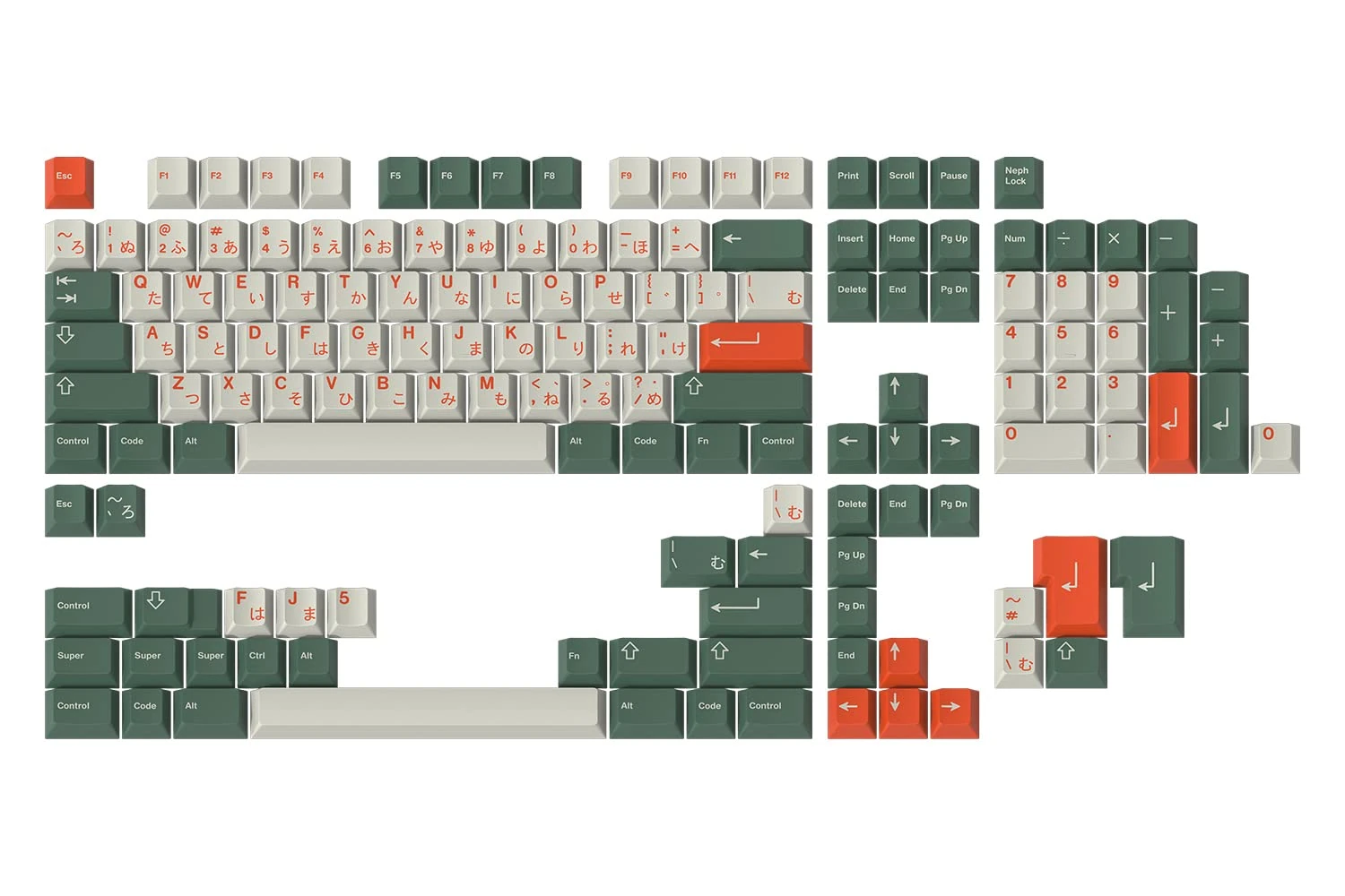DROP + Nephlock GMK Kaiju Custom Keycap Set - Doubleshot Profile Cherry-MX Style Stems & Layouts: 60%, 65%, 75%, TKL, WKL, CP, 1800, HHKB Mechanical Keyboards (Base Kit)