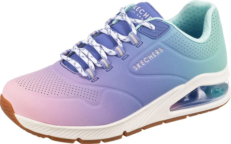 Skechers Women's UNO 2-Color Waves Sneaker, Blue/Mulit, 7