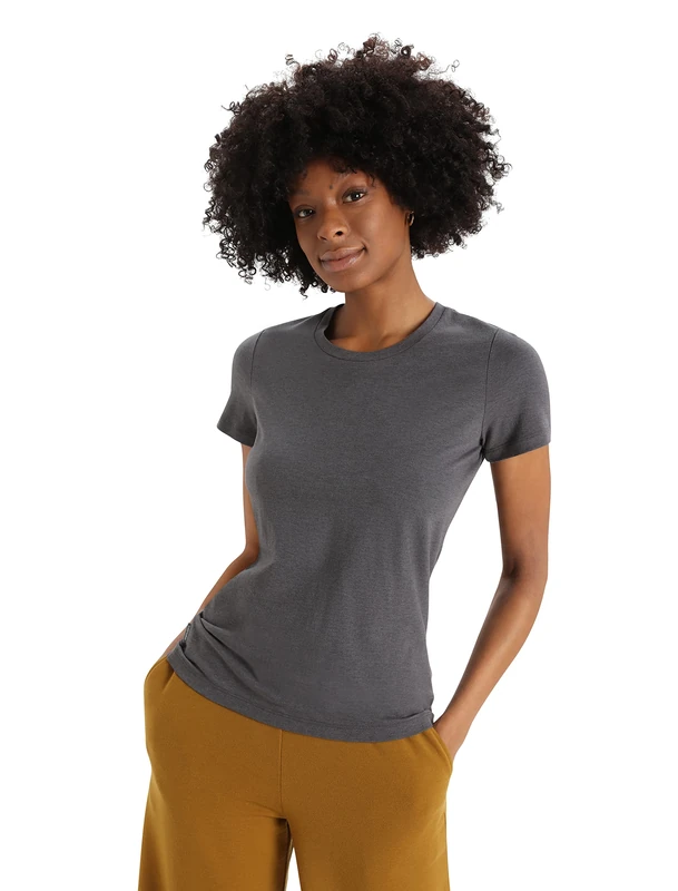 Icebreaker Women's Central Classic Short Sleeve T-Shirt - Gym Top - Merino Wool Tees - Monsoon, XL