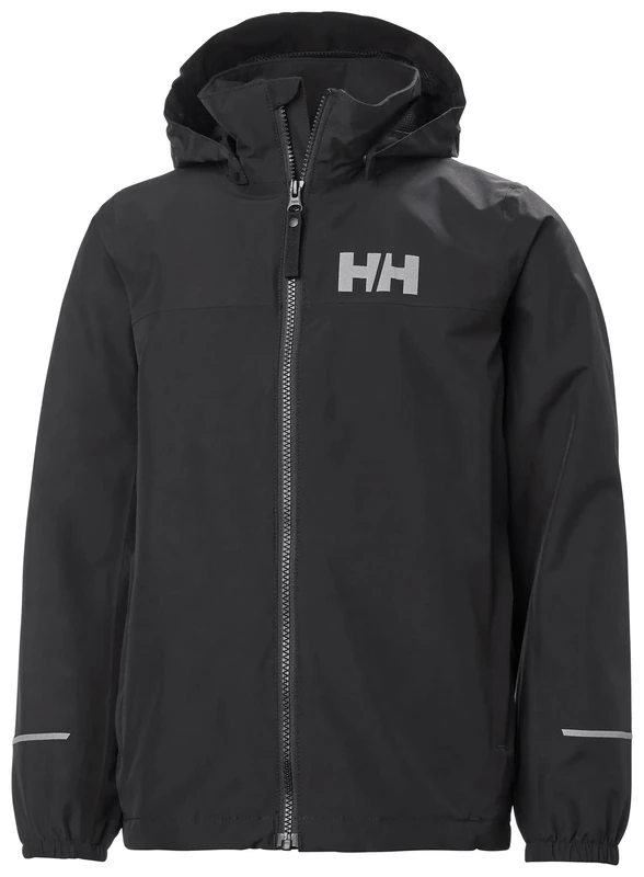Helly Hansen Junior Unisex Juell Rain Jacket, 14, Black