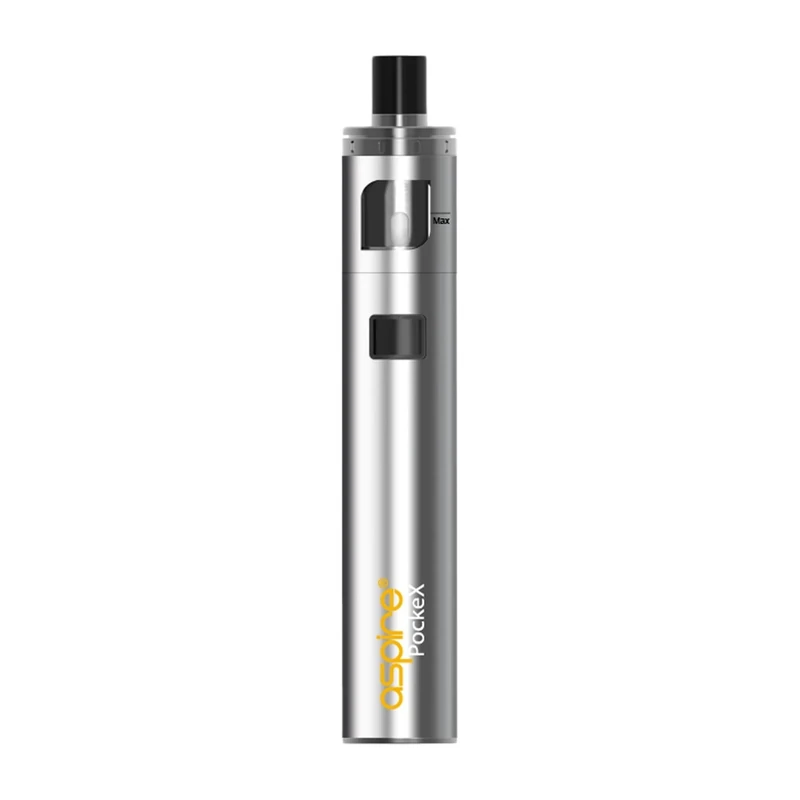 Aspire PockeX Vaping Kit, Compact, All-in-one Device, Long Lasting Battery, U-Tech Pockex Coils, Smooth and Flavorful MTL and RDL Vaping, E Cigarettes, E Cig, Starter Kit, No Nicotine (Silver)