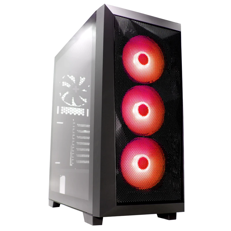 Xilence Xilent Breeze X712.RGB Gaming PC Case, 3 x 120 mm ARGB Fans, 1 x 120 mm PWM Fan, ATX Midi Tower, Black