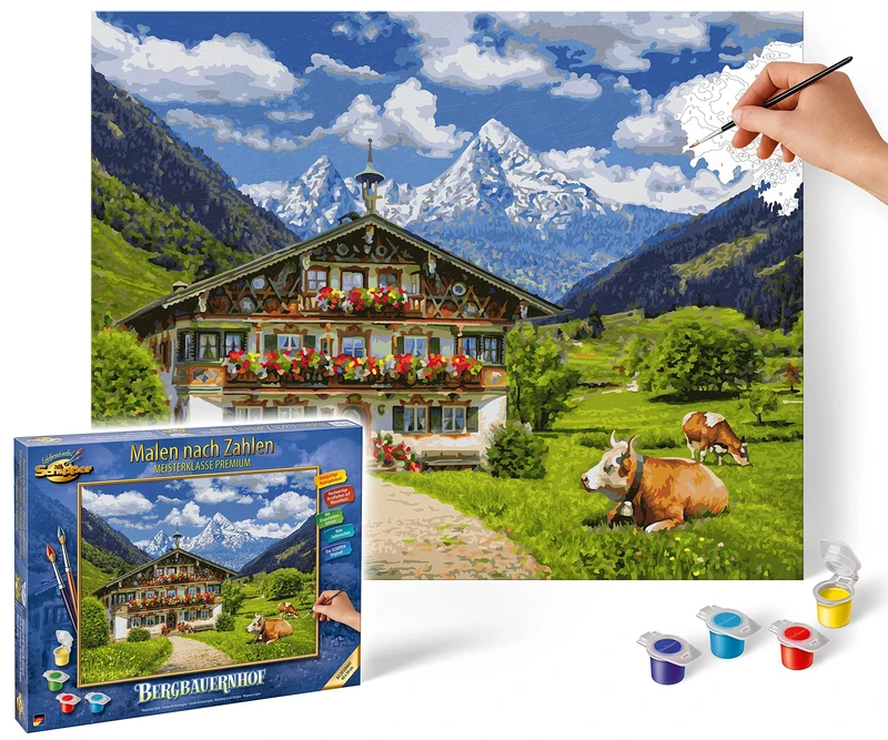 Schipper Mountain Farm Painting Kit for Adults, 40 x 50 cm, Acrylic on Canvas, Unisex, Non-Foldable