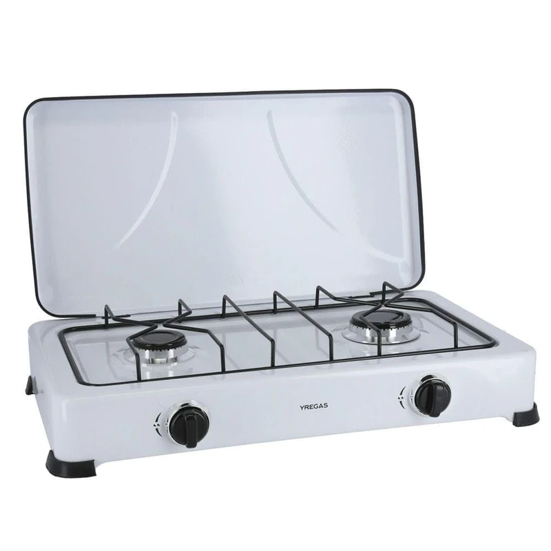 White Enamelled Gas Cooker 2 Fires