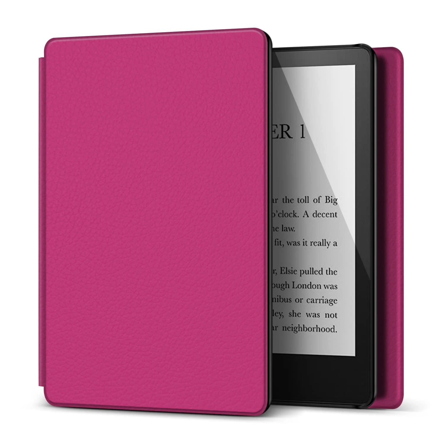 TNP Case for 6.8" Kindle Paperwhite 11th Generation 2021 / Kindle Paperwhite Signature Edition, PU Leather Cover, Protective Sleeve Folio Case for Kindle E-Reader with Auto Sleep/Wake, Hot Pink