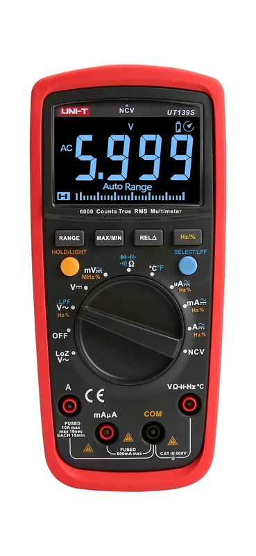 Uni-T Mie0361 UT139S Universal Multimeter, Black/Red, 17.5 x 8.1 x 4.8 cm