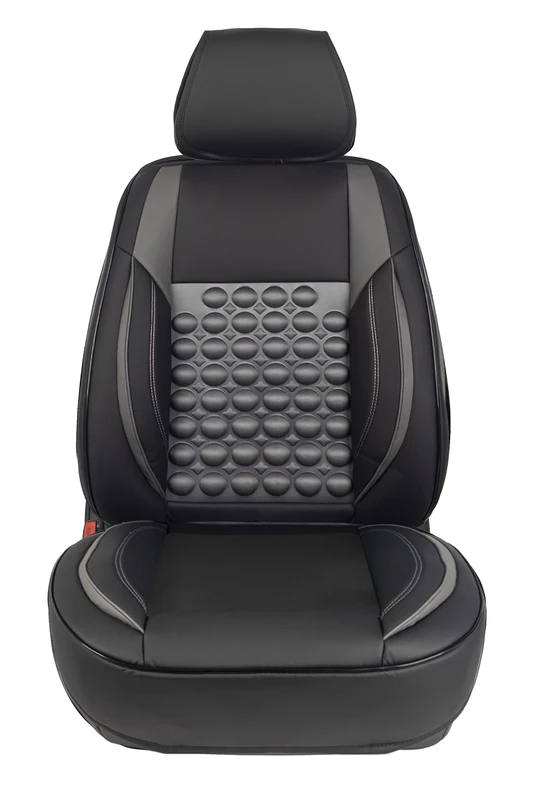 Origen Ergonomic Complete Front Seat Cover Model R6 Black and Grey with 6 cm Foam. Compatible with Side Airbag. Made in Universal and Ergonomic.