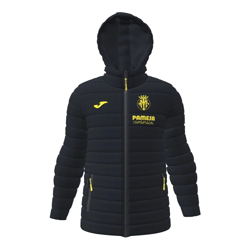 Villarreal CF Official Club Anorak,Unisex,Black,4XS - Image 1