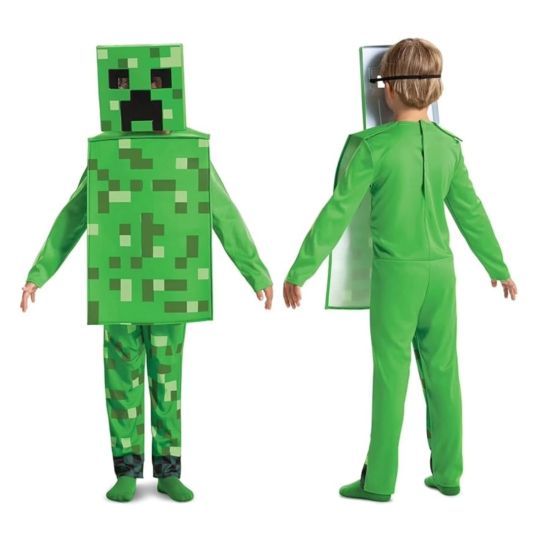 Disguise Minecraft Creeper Costume for Kids, Official Minecraft Licensed Product, Pixel Detailing, Includes Creeper Block Body and Creeper Headpiece, 4-6 years, Green