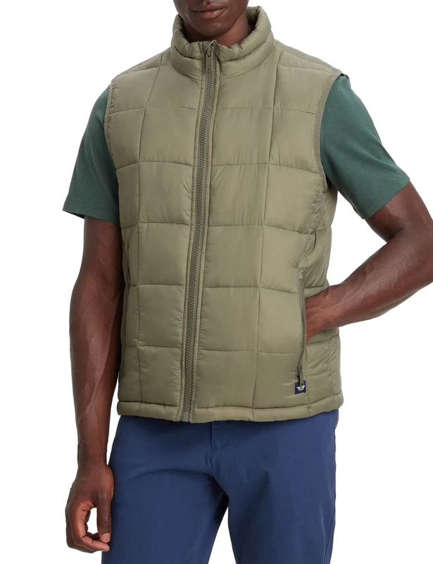 Dockers Men's Nylon Lightweight Quilted Vest, Camo, XL