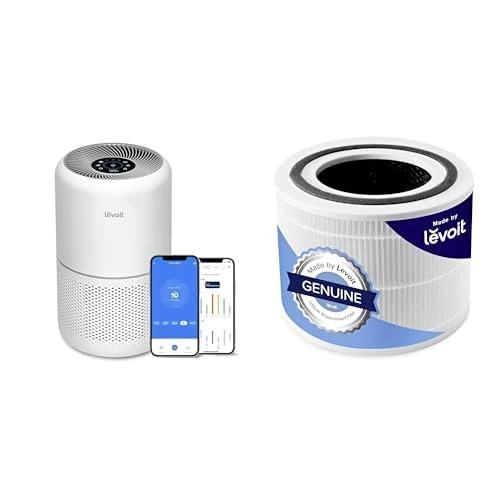 LEVOIT Smart Wifi Air Purifier for Home Bedroom 100m², CADR 240m³/h, HEPA Filter & Core 300 Air Purifier Replacement Filter, 3-in-1 True HEPA, High-Efficiency Activated Carbon