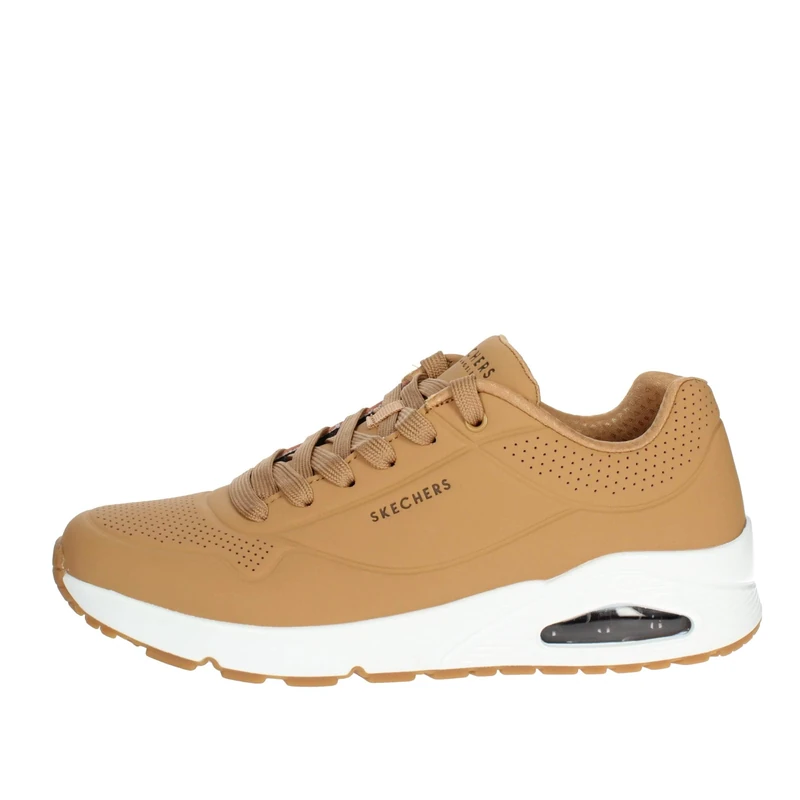 Skechers Men's Uno Stand on Air Sneaker, Tan Durabuck Trim, 9 UK
