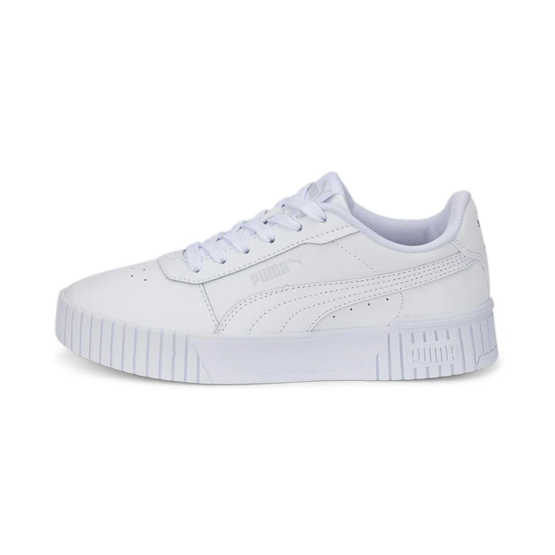 Puma Girls Carina 2.0 Jr Sneakers, White-Silver, 6 UK