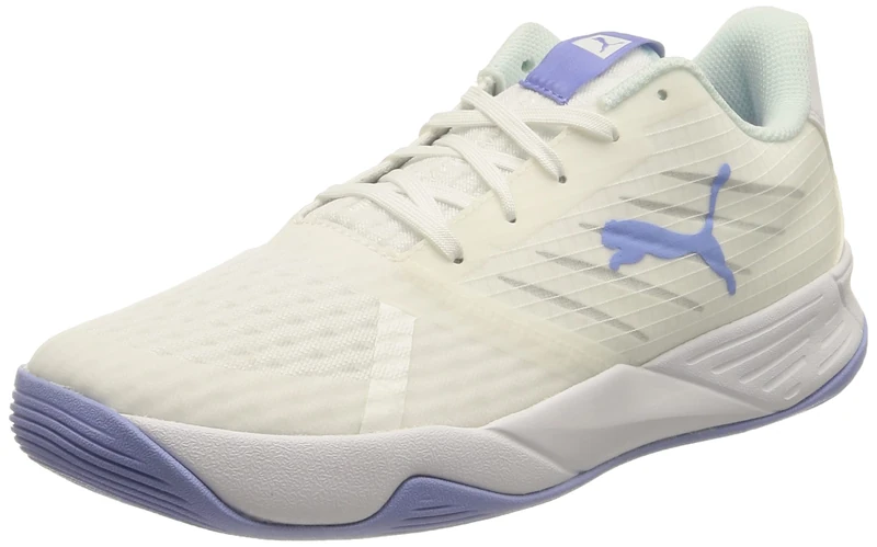 PUMA Unisex Accelerate Pro II W+ Indoor Court Shoe, White-Nitro Blue-Elektro Purple-Arctic Ice, 6.5 UK