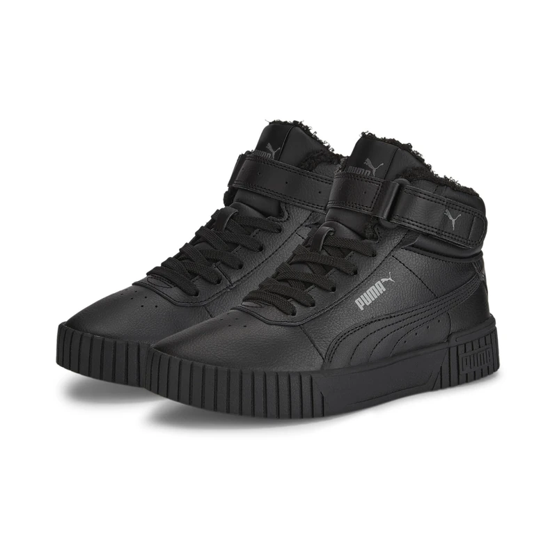 PUMA Girls Carina 2.0 Mid WTR Jr Sneaker, Puma Black Puma Black Dark Shadow, 3 UK