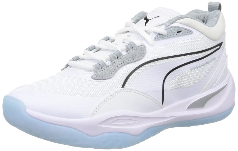 PUMA Unisex Playmaker Pro Basketball Shoe, White, 9.5 UK