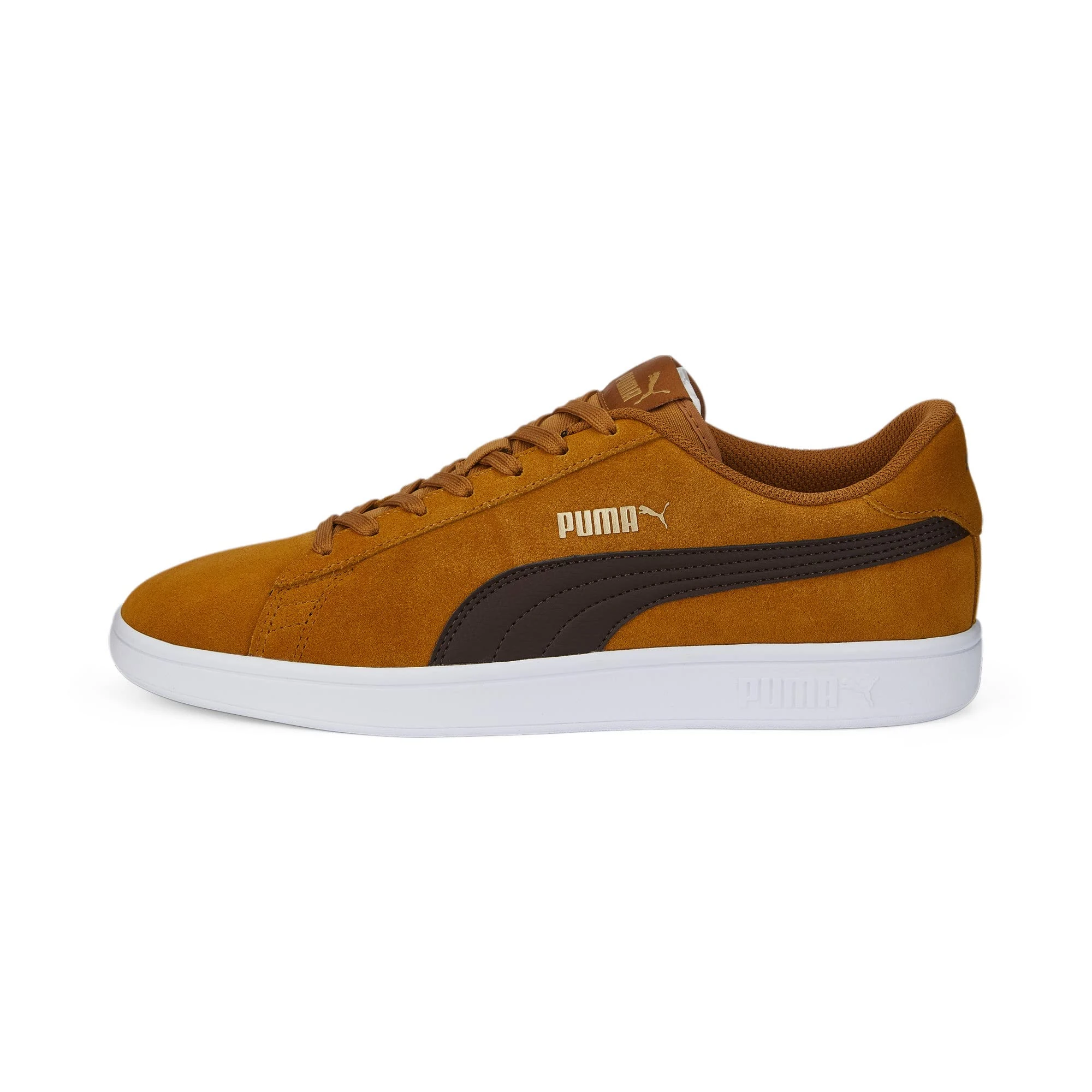 PUMA Unisex Smash V2 Low-Top Trainers, Desert Tan-Dark Chocolate-PUMA Team Gold, 3.5 UK