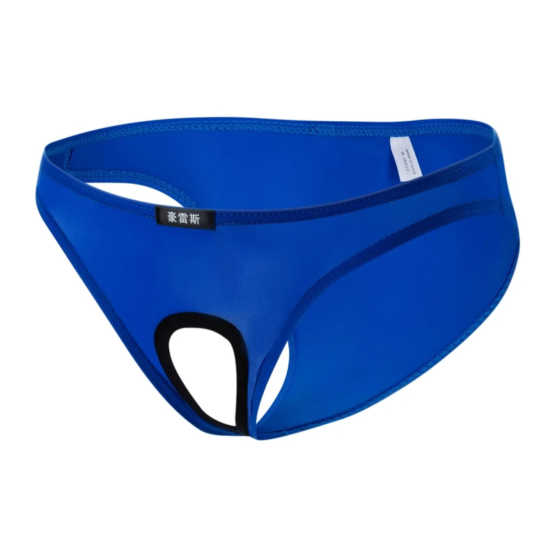 Drelaar Men's Smooth Underpants Comfort Underwear Open Pouch Bikini Briefs Medium Royal Blue